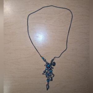 Silver and Blue Pendant Necklace